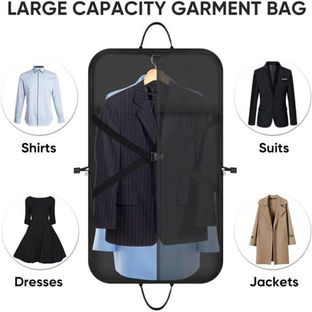 Waterproof travel garment bag suit bag carry on duffel for men clothes storage - Picture 5 of 7